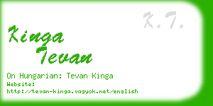 kinga tevan business card